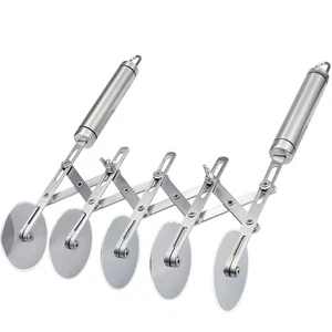 5 Wheel Pastry Cutter Stainless Pizza Slicer Multi-Round Dough Cutter Roller ... - Picture 1 of 6