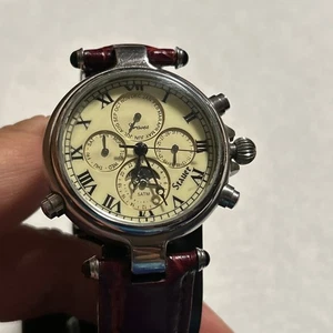 Orologio Uomo Stauer Graves 33 Tachimetro Automatico Cinturino Pelle 13372 Funzionante - Foto 1 di 10