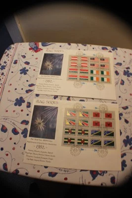 1982 UN FDC-WFUNA Extra Large Cachets(2)-Flag Series-Sophia Loren Art - Image 1 of 2