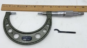Mitutoyo 2-3 Inch Blade Micrometer 0.0001″ Graduation Japan 122-127 Wrench - Picture 1 of 16