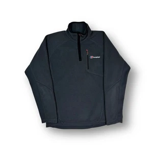 Berghaus Dark Grey Logo Embroidered 1/4 Zip Fluffy Fleece Size Medium - Picture 1 of 11