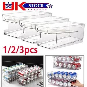 1-3x 2Tier Stackable Beverage Holder Can Organizer Rack for Refrigerator Kitchen - Picture 1 of 22