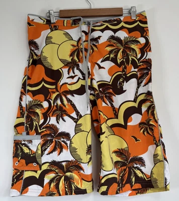 Billabong Hawaiian Board Shorts Womens Size 3 Small UK 8 Printed Surfing Palm - Image 1 of 4