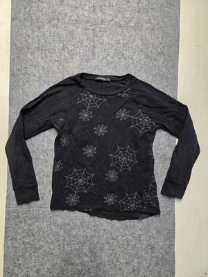 SUGAR & SPICE Girls Top Sz 6 Black Graphic Tee Long Sleeves Halloween T Shirt - Image 1 of 4