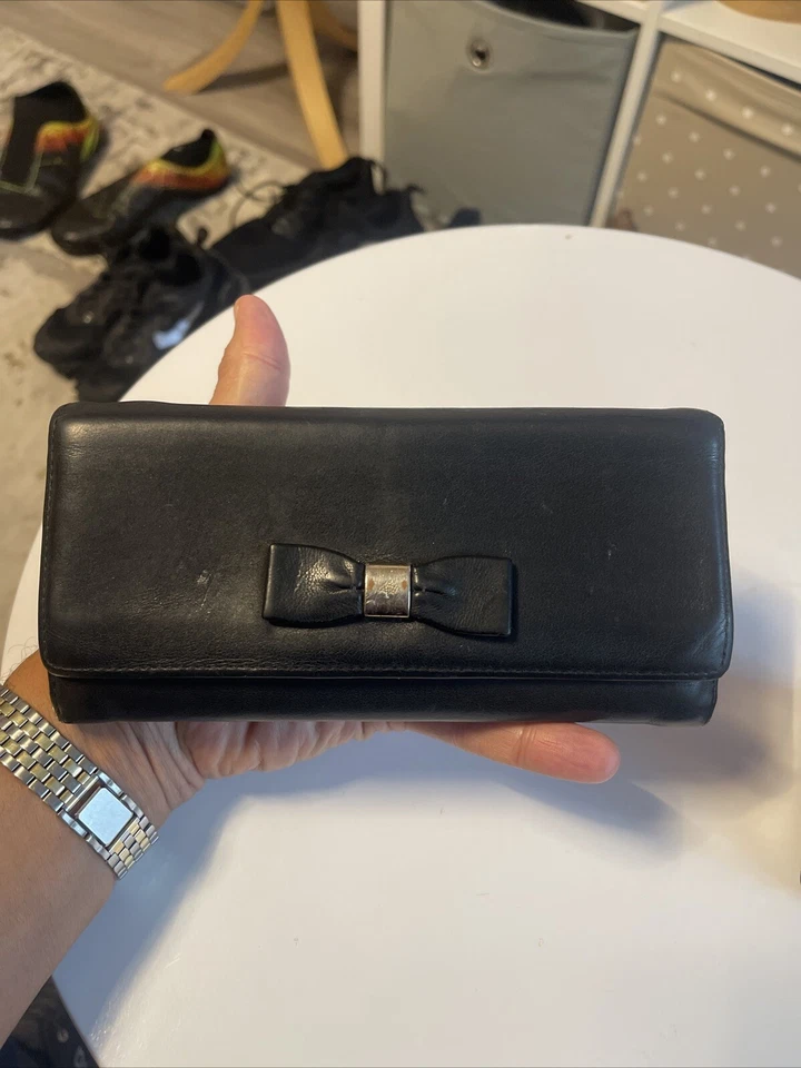 Mulberry Long Wallet Continental Clutch Purse Black Genuine Leather Bifold - Image 1 of 4