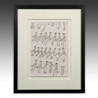 PINTURA DE PERGAMINHO PAT OU HISTÓRIA POVO SANTHAL BIHAR JHARKHAND ÍNDIA INÍCIO DO SÉCULO 20.  - Imagem 1 de 4