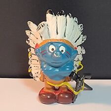 Smurfs Indian Smurf Chief 20144 Vintage Native American Figure PVC Toy Figurine