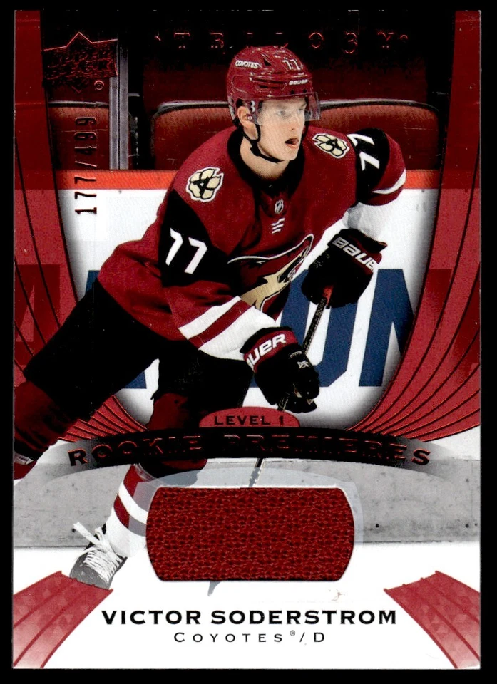 2020-21 Upper Deck Trilogy JERSEY Victor Soderstrom /999 Arizona Coyotes #77 - Image 1 of 2