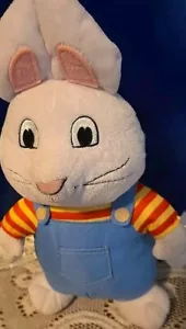 Ty Beanie Buddy 10" Plush Max the Bunny In Blue Overalls - Picture 1 of 5