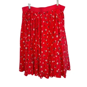 Jupe de patineuse florale rouge Torrid taille élastique neuve avec étiquettes - Photo 1/4