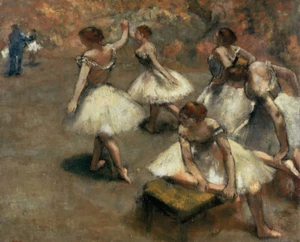 Edgar Degas Ballet Dancers on the Stage Repro Art Print on Canvas 8x10 Wall Deco - Picture 1 of 2