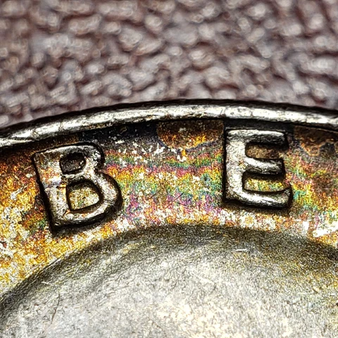 1954-D 50c Franklin Silver Half Dollar - Rainbow Rim Toning - SKU-H2381 Cover