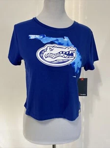 Fanatics Women’s Medium Blue Florida Gators Short Sleeve Crop Slub T-Shirt - Picture 1 of 12