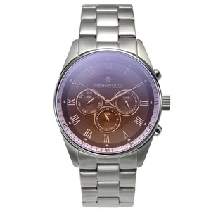 NEW Bernoulli 0585M Men Eclipse Collection Multi-Function Steel Brown Dial Watch - Picture 1 of 3