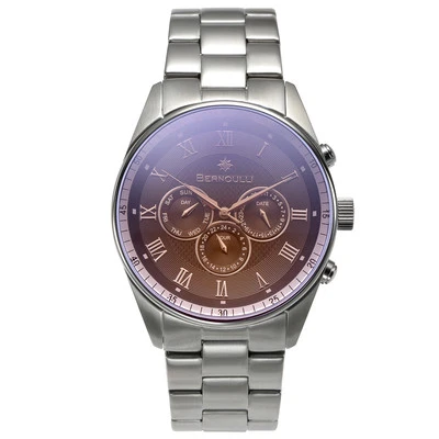 NUEVO Reloj Bernoulli 0585M Hombre Colección Eclipse Multifunción Acero Esfera Marrón Foto 1 de 3