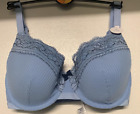 Brand New Ex M&S Lace Underwired Padded Bra 32E Blue