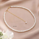 Real 18K Yellow Gold Clasp with Natural Freshwater Pearl Beads Chain Necklace