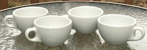 Lot of 4 Vintge Classic Diner TEPCO WHITE Coffee Cups Mugs Restaurant 6 OZ THICK - Picture 1 of 4