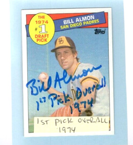 Autographed Bill Almon 1st Pick Overall 1974 added Padres 1985 Topps