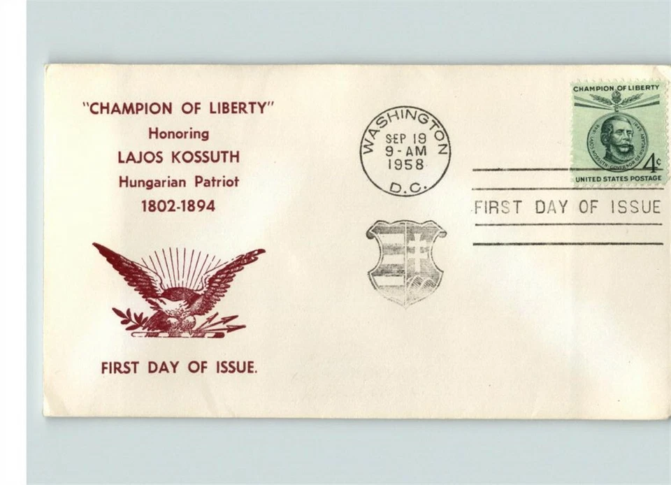 LAJOS KOSSUTH, Hungary Leader, "Champion of Liberty" 1958 First Day of Issue - Image 1 of 1