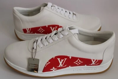 Louis Vuitton x Supreme Sneakers White Leather Gr. 9 UK/LV / 42 - 43.5 - Bild 1 von 4
