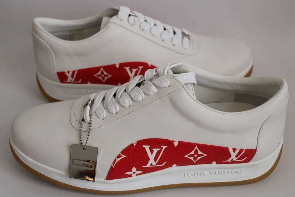 Louis Vuitton x Supreme Sneakers White Leather Gr. 9 UK/LV / 42 - 43.5 - Bild 1 von 4