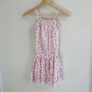 [flowers by zoe] girls smocked floral ruffle embroidered eyelet dress pink M - Picture 1 of 6