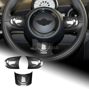Black Steering Wheel Cover REAL HARD Carbon Fiber For Mini R55 R56 R57 R60 - Bild 1 von 8
