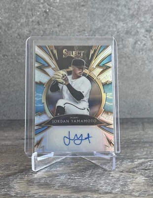 Jordan Yamamoto 2020 Panini Select SS-JY Rookie Auto Holo /99 - Miami Marlins - Image 1 of 3