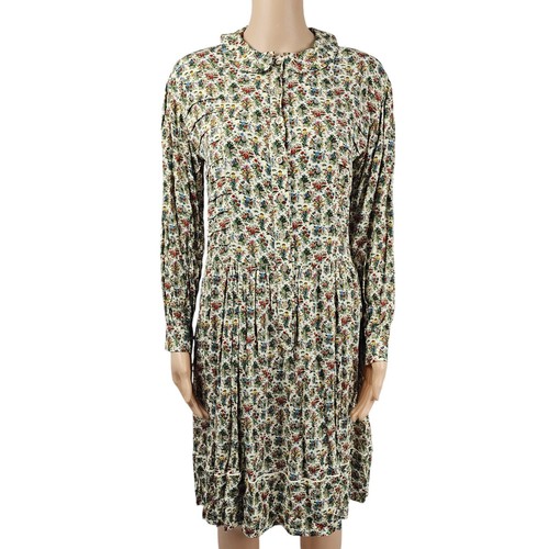 Gucci Womens Multicoloured Viscose Floral Pleated Shirt Dress Size 36