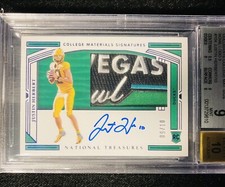 2020 National Treasures Justin Herbert Patch Bowl Logo Auto RC RPA /10 BGS 9/10