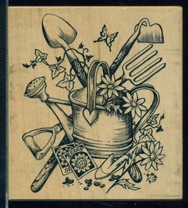 PSX K-1620 Sello de Goma Montado LATA DE RIEGO HERRAMIENTAS DE JARDÍN Tema de Jardinería  - Imagen 1 de 2