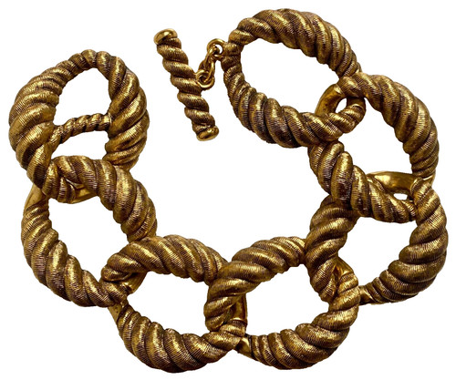 SAINT LAURENT (YSL) Bracciale YSL Saint Laurent maglia catena tonda tono oro