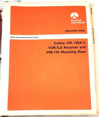 Collins VIR-130A/C Navigation System 1983 Instruction Manual VOR/ILS VIM-130 - Image 1 of 4