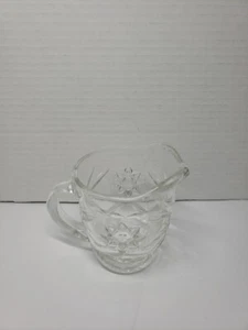 Jarra crema estrella de David de vidrio transparente precortado Anchor Hocking vintage - Imagen 1 de 6