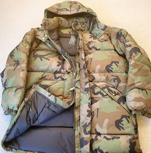 Polo Ralph Lauren Mens Combat Camo Down Puffer Coat Green Long Jacket XL - Picture 1 of 18