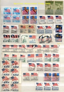 US Flag: 60 Cancelled Se Tenant Postage sTamps (14-546) - Picture 1 of 1