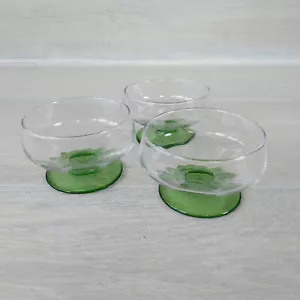 Vintage Art Deco Uranium Glass Sorbet Bon Bon Desert Dishes ca.1930s Set of 3 - Picture 1 of 9