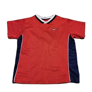 Camiseta de Colección Nike Cuello en V Athelic Manga Corta Lados de Malla Camiseta Roja Niños Talla 7 - Imagen 1 de 12