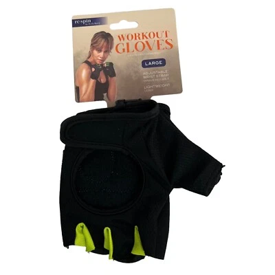 re-spin by Halle Berry Women’s Workout Gloves Sz Large Black/Green Adj Strap - Image 1 of 4