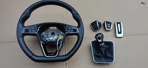 Seat Ibiza Leon FR Flat Bottom Steering Wheel Gear Knob Aluminium Pedals - Picture 1 of 11