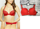 NEW LOOK HALTERNECK RED BIKINI TOP WITH BUCKLE DETAIL BNWT rrp £16.99  SIZE 32C 