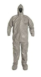 Lakeland DuPont Tychem F Hazmat Coveralls w/ Hood & Boot Sleeves - Picture 1 of 1