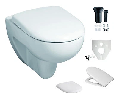 WAND-WC GEBERIT RENOVA NR. 1 SPÜLRANDLOS + SITZ + ZUBEHÖR 203050000 - Bild 1 von 3