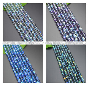 Mystic Aura Quartz Gems Loose Beads Holographic Quartz Smooth Matte DIY Bracelet