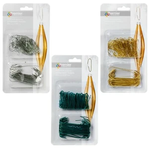 150 Multi-Purpose Christmas Tree Ornament Bauble Hooks - Green, Gold or Silver - Picture 1 of 4