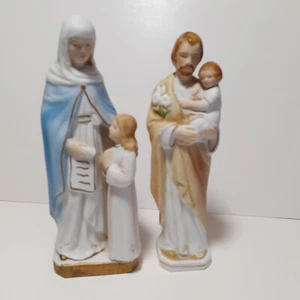 Ceramic Religious Figurines Joseph Jesus Mother Child Sanmyro Japan - Picture 1 of 23