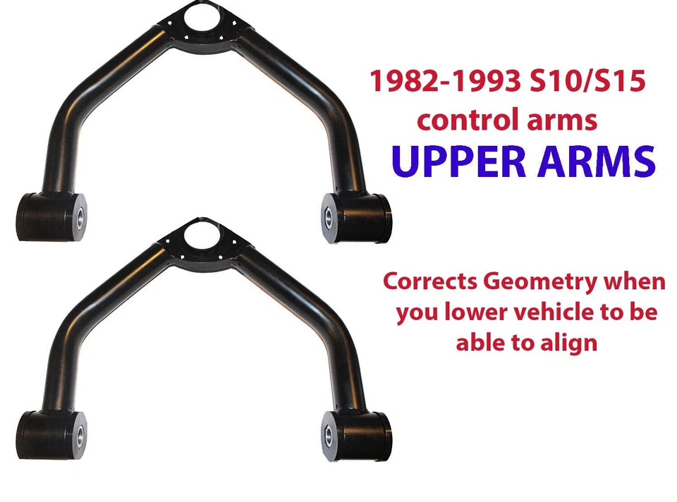 Brazos de control superiores Chevy S10 S15 1982-1993 2x2 caída habilita alineación sin buje Foto 1 de 1
