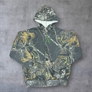 Vintage Jerzees Outdoors Mossy Oak Break Up Camo Zip Up Hoodie Sweatshirt / Gr: L - Bild 1 von 5