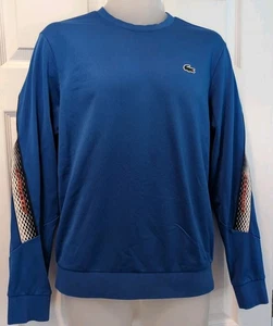 Sudadera Pullover Lacoste Para Hombre Med. Azul real con logotipo a rayas usado en excelente estado  - Imagen 1 de 11
